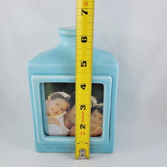 Scripture Photo Vase DaySpring Happy Jeanne Winters Teal Ceramic 2008 Psalm 68:3 - Picture 9 of 10